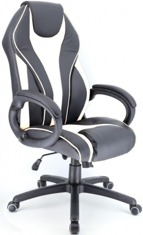 Кресло компьютерное игровое Everprof Wing экокожа черная/белая