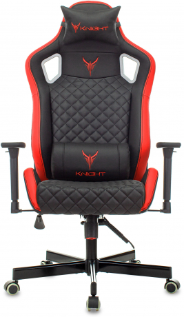 Кресло игровое Knight Outrider черный/красный ромбик