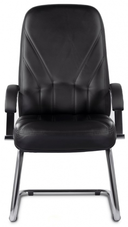 Конференц-кресло UTFC Комо В/п хром экокожа черная
