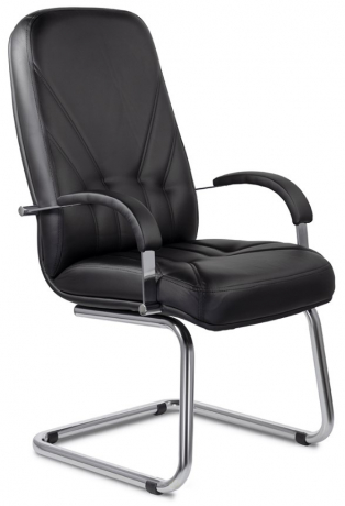Конференц-кресло UTFC Комо В/п хром экокожа черная