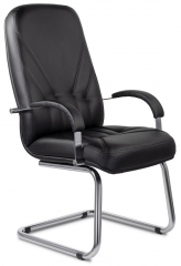Конференц-кресло UTFC Комо В/п хром экокожа черная
