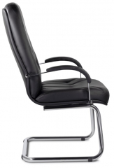 Конференц-кресло UTFC Комо В/п хром экокожа черная