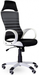 Ортопедическое компьютерное кресло Тесла WHITE черный ткань/сетка