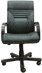 Офисное кресло руководителя Вип Экстра M экокожа зеленая