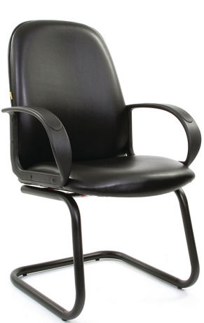 Офисное конференц-кресло с низкой спинкой Бюджет Ультра кожзам черный