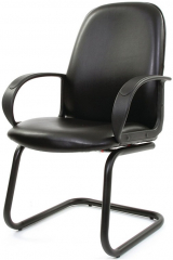 Офисное конференц-кресло с низкой спинкой Бюджет Ультра кожзам черный