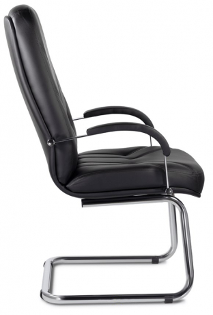 Конференц-кресло UTFC Комо В/п хром кожа черная