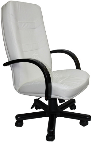 Офисное Кресло Министр Экстра (Мукс) Кожа WHITE 0505-R70B Белая (Топ-Ган Люкс)