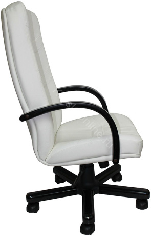 Офисное Кресло Министр Экстра (Мукс) Кожа WHITE 0505-R70B Белая (Топ-Ган Люкс)