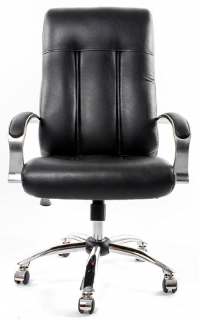 Офисное кресло руководителя Даллас Ультра Хром кожа черная