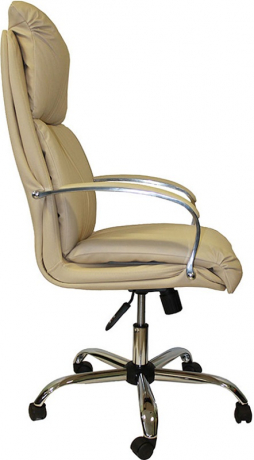 Офисное кресло руководителя Надир Хром экокожа бежевая