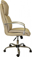 Офисное кресло руководителя Надир Хром экокожа бежевая
