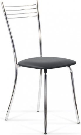Стул для кухни Бистро хром экокожа черная