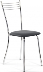 Стул для кухни Бистро хром экокожа черная