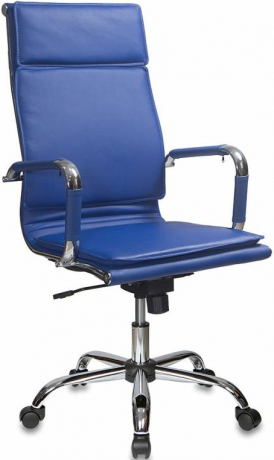 Кресло руководителя Бюрократ CH-993 синий экокожа