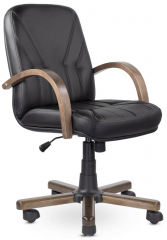 Компьютерное кресло UTFC Комо Н дерево кожа черная