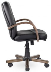 Компьютерное кресло UTFC Комо Н дерево кожа черная