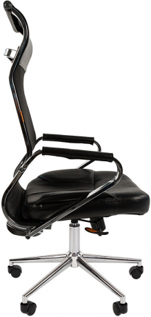 Ортопедическое офисное кресло Chairman 700 сетка/экокожа черная