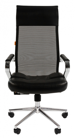 Ортопедическое офисное кресло Chairman 700 сетка/экокожа черная