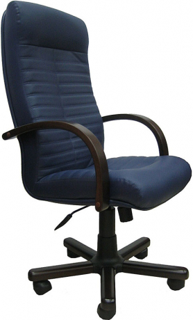 Офисное кресло руководителя Консул Экстра экокожа синяя