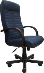 Офисное кресло руководителя Консул Экстра экокожа синяя