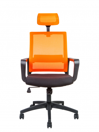 Офисное кресло Norden Бит черный пластик/оранжевая сетка