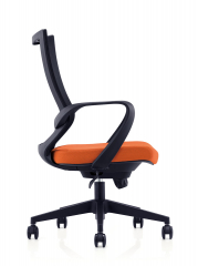 Офисное кресло Norden Спэйс LB черная сетка/оранжевая ткань