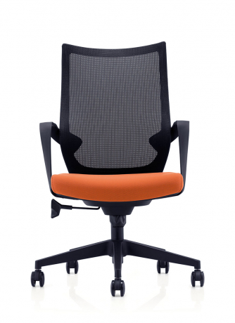 Офисное кресло Norden Спэйс LB черная сетка/оранжевая ткань