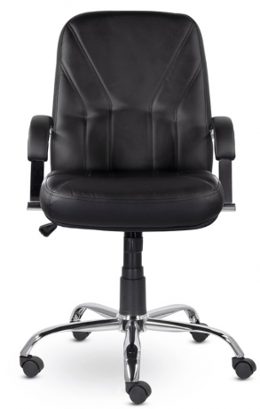 Компьютерное кресло UTFC Комо Н хром кожа черная