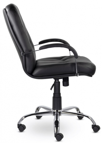 Компьютерное кресло UTFC Комо Н хром кожа черная