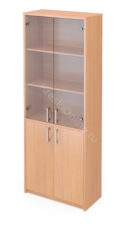 Шкаф офисный Арго А-310 + А-стл310 (77*37*200) стеклянные двери