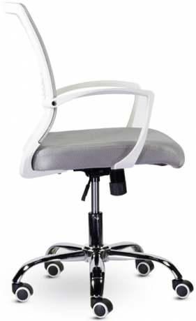 Компьютерное кресло Энжел WHITE CH серебристый ткань/сетка