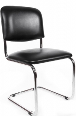 Стул офисный Сильвия хром кожзам черный