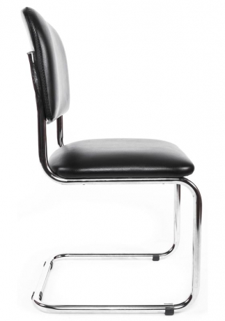 Стул офисный Сильвия хром кожзам черный