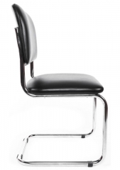 Стул офисный Сильвия хром кожзам черный
