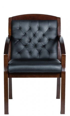 Стул офисный Граф Люкс (с утяжкой) кожа черная