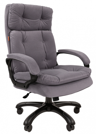 Офисное кресло руководителя Chairman 442 ткань велюр серый