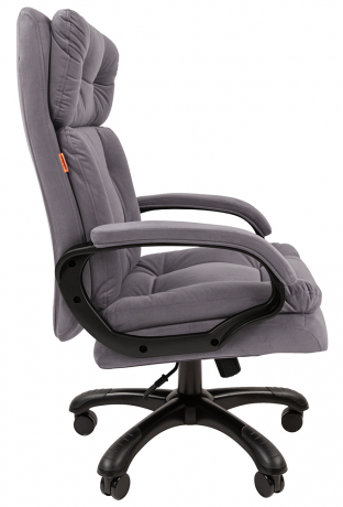 Офисное кресло руководителя Chairman 442 ткань велюр серый