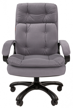 Офисное кресло руководителя Chairman 442 ткань велюр серый