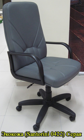 Кресло офисное Менеджер Стандарт экокожа серая