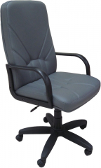 Кресло офисное Менеджер Стандарт экокожа серая