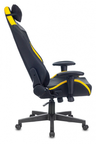 Кресло компьютерное игровое Zombie HERO CYBERZONE PRO черный/желтый экокожа