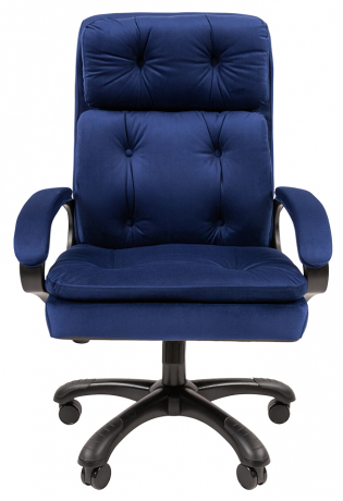 Офисное кресло руководителя Chairman 442 ткань велюр синий