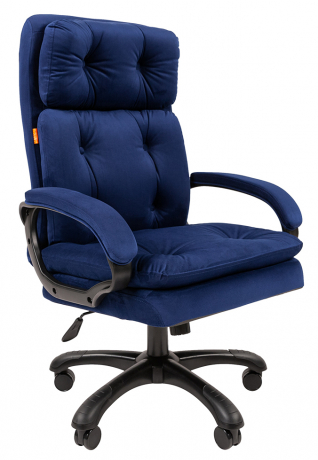 Офисное кресло руководителя Chairman 442 ткань велюр синий