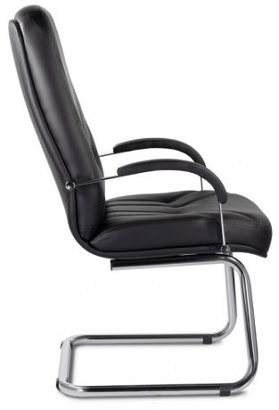 Конференц-кресло UTFC Комо Н/п хром экокожа черная