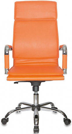 Кресло руководителя Бюрократ CH-993 оранжевый экокожа