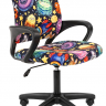 Детское компьютерное кресло Chairman Kids 103 LT Black с рисунком нло