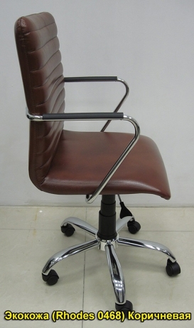 Кресло офисное Task GTP хром экокожа коричневая