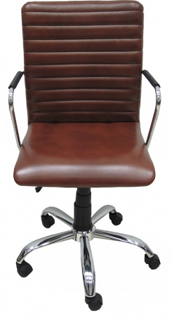 Кресло офисное Task GTP хром экокожа коричневая