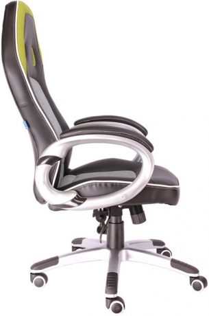 Кресло компьютерное игровое Everprof Drive TM экокожа черная/зеленая